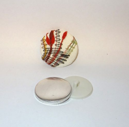 Base in metallo/plastica per bottone tondo cm 3,7