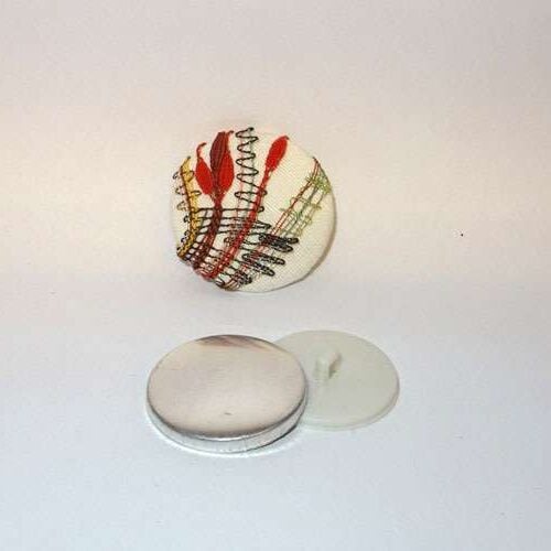 Base in metallo/plastica per bottone tondo cm 3,7