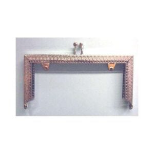 Chiusura per borsetta rettangolare zigrinata colore argento cm 12