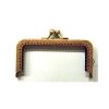 Chiusura per borsetta rettangolare, oro brunito cm 10,5
