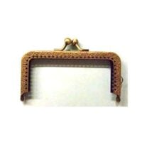 Chiusura per borsetta rettangolare, oro brunito cm 10,5