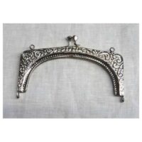 Chiusura per borsetta volute argento cm 13 x 7
