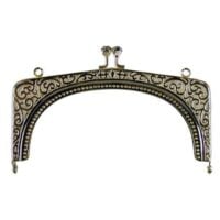 Chiusura per borsetta volute argento cm 13 x 7