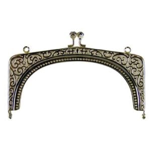 Chiusura per borsetta rettangolare zigrinata colore argento cm 12