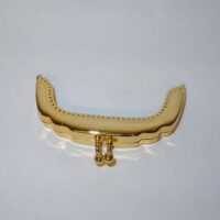 Chiusura per borsellino con anellini, gold plate cm 8,4