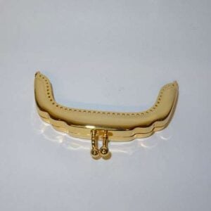 Chiusura per borsetta rettangolare zigrinata colore argento cm 12