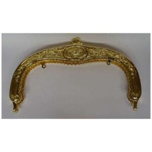 Chiusura per borsetta rettangolare zigrinata colore argento cm 12