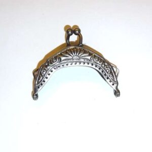 Chiusura per borsetta con manico e chiusura con scarpette, colore oro o argento brunito  cm 16
