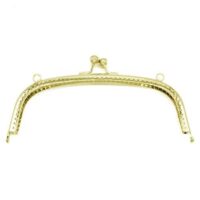 Chiusura per borsetta metallo color oro cm 20, ovale