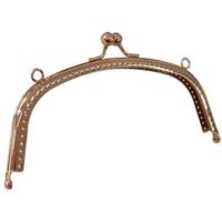 Chiusura per borsetta metallo color oro cm 20, ovale