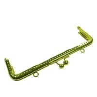 Chiusura per borsetta metallo color oro cm 20, rettangolare