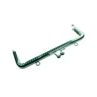 Chiusura per borsetta metallo color argento cm 20, rettangolare