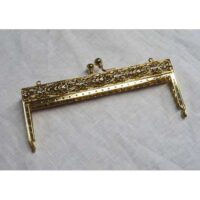 Chiusura per borsetta resole  silver dorato cm 18,5 x 7,5