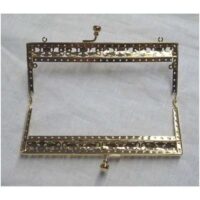 Chiusura per borsetta resole  silver dorato cm 18,5 x 7,5