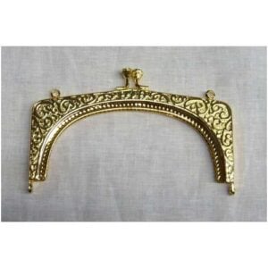 Chiusura per borsetta rettangolare zigrinata colore argento cm 12