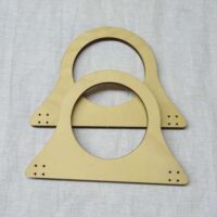 Manici per borsa in legno naturale  2 pezzi  base cm 18