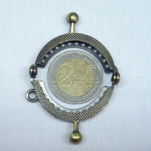 Chiusura per borsellino cm 3,5 - oro brunito antico 2 Chiusura per borsellino cm 3,5 - oro brunito antico