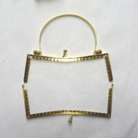 Chiusura per borsetta con manico colore argento lucido cm 17