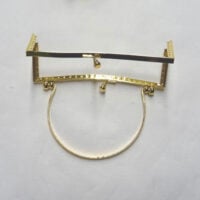 Chiusura per borsetta con manico colore argento lucido cm 17