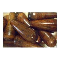 Perla a goccia in legno tinto scuro mm 40 con foro passante grande 3 pezzi