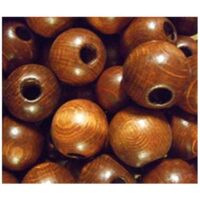 Palline legno tinto scuro mm 25 o 30 con foro passante grande 5 pezzi