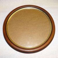 Cornice tonda arte povera legno scuro /filo oro cm 36
