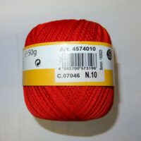 Jolly/6 gomitoli di cotone anchor puppet 10, gomitoli gr 50 rosso