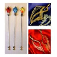 Spillone decorativo argento, struttura per spilla cm 13,5 con perla in vetro by roberta dazzini