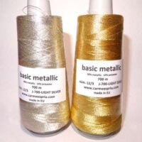 Basic metallic 12/3 700 mt  3 capi oro/argento