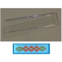 Righello in plastica con spazio porta ricamo o merletto cm 15
