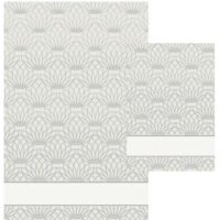 Set asciugamani nice, disegno lotus, tessitura chierese grigio