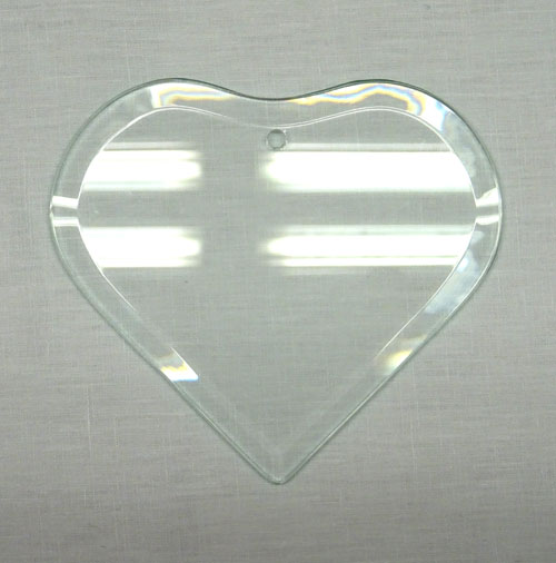 Cuore in vetro molato