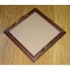 Vassoio arte povera quadrato scuro maniglie dorate cm 34x34/vetro cm 28x28
