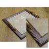 Vassoio arte povera quadrato scuro maniglie dorate cm 34x34/vetro cm 28x28 - immagine 4