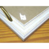 Vassoio shabby chic rettangolare bianco spazzolato cm 29,5 x 35,5/vetro cm 22,5x28,5 - immagine 2