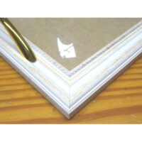 Vassoio shabby chic rettangolare bianco spazzolato cm 29,5 x 35,5/vetro cm 22,5x28,5