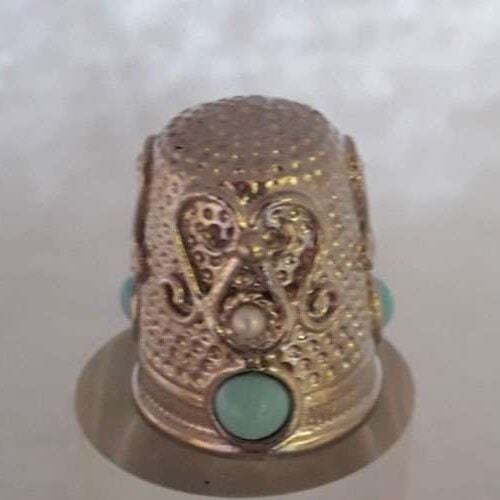 Ditale in argento con turchesi mm 15,5 by roberta dazzini