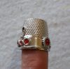 Ditale in argento con pietre rosse mm 16 by roberta dazzini - immagine 4