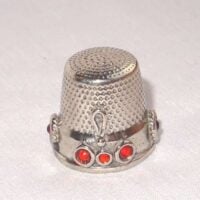 Ditale in argento con pietre rosse mm 16 by roberta dazzini