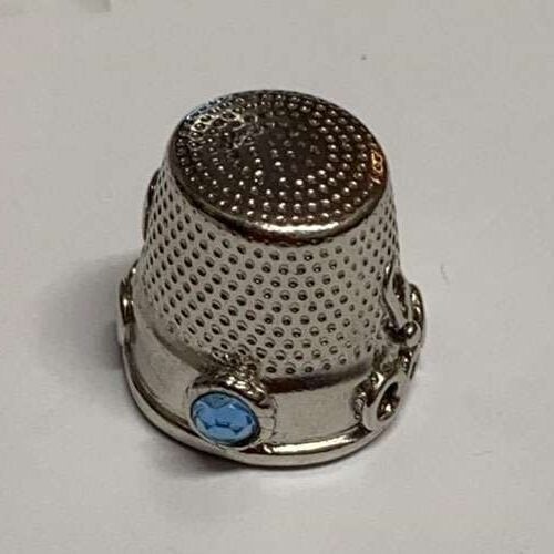 Ditale in argento con pietre azzurre mm 16 by roberta dazzini