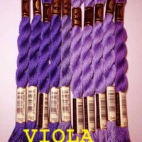 Perle' cotone tinta unita dmc n°5, gamma 10 pezzi viola