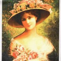 Pannello in cotone per ricamo silk (a4): dama delle rose