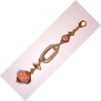 Segnaforbice ceramica  barocca rosa con clousonne rombo by roberta dazzini