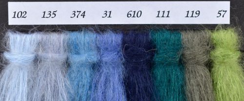 MOHAIR FLEURDELISE SILKE, GR 25/250 MT, FERRI N°2,5/4,5, 22 COLORI