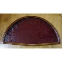 Cornice portaventagli cm 70 x 40 bordo marrone con interno in rosso scuro (ventagliere)