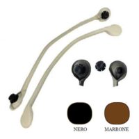 2 manici per borsa in ecopelle cm 54 marrone scuro o nero con vite