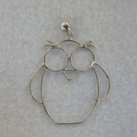 Gufo mm 40 x 40, struttura in argento 925
