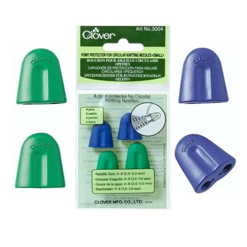 Accm306 Proteggi punte per ferri circolari - Clover 3004 (2–5 mm) morbidi e sicuri, pensati per i ferri circolari