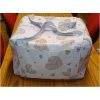 Borsa  portatombolo (cantu 50) con  2 tasche ecru' con fantasia a cuori by laboratorio degli elfi