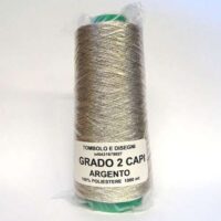 Grado argento metallizzato 2 capi 1000mt, tombolo e disegni